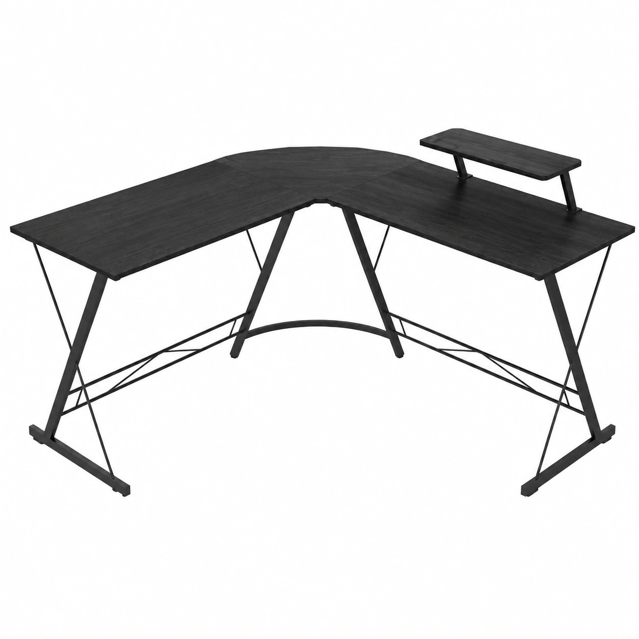 Scrivania Angolare a L per Ufficio e Gaming con Struttura Robusta in Metallo e Ampio Piano in MDF - Nero