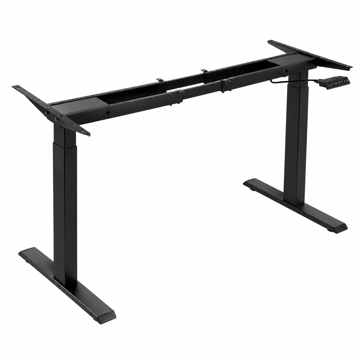 VEVOR Telaio Regolabile in Altezza per Scrivania Elettrica, Doppio Motore 70-117 cm, Lunghezza 110-178 cm, Gambe per Ufficio, Solo Struttura, Nero