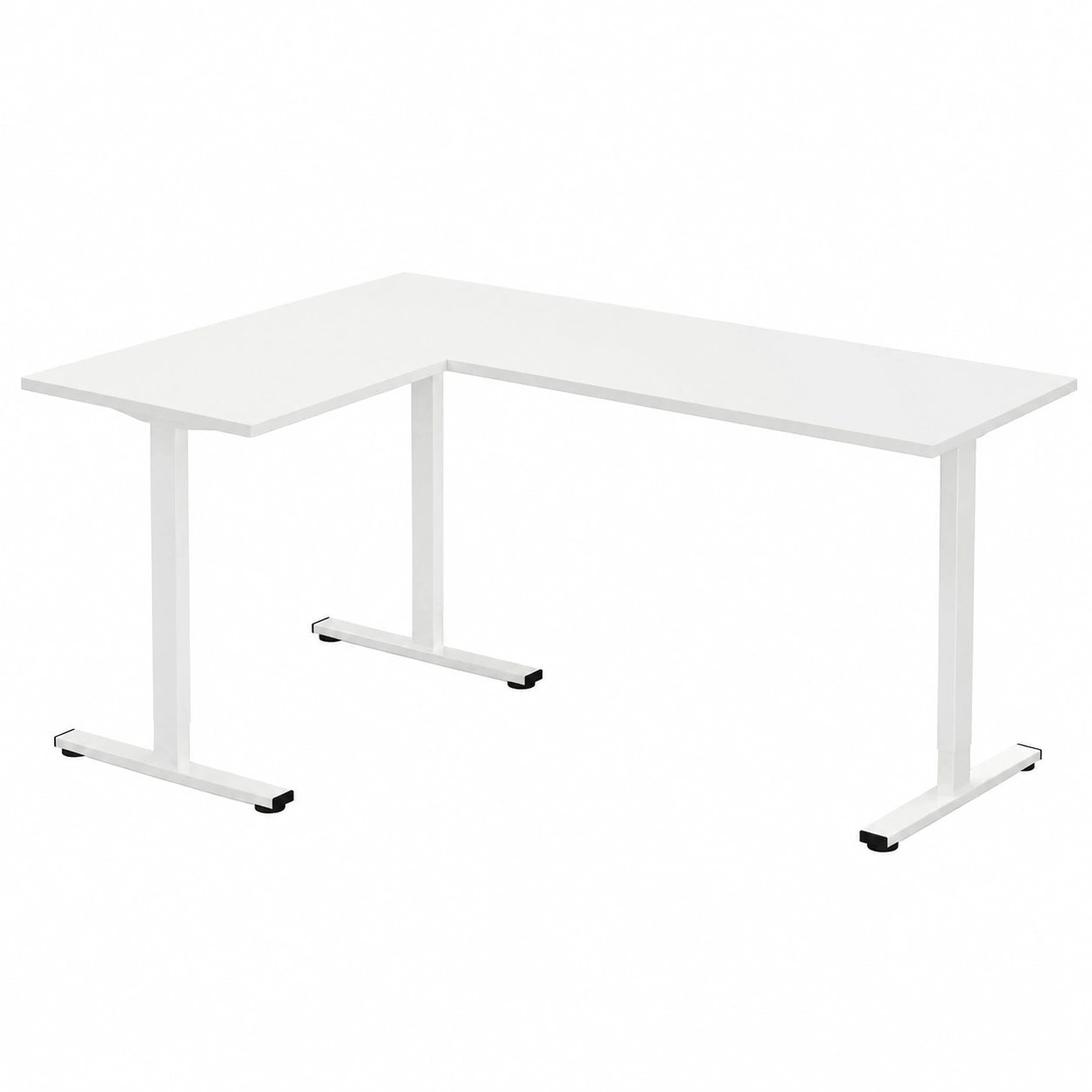 Scrivania Angolare Elettrica FLEXISPOT 180x120cm, Regolabile in Altezza con Pulsanti di Memoria e Sistema Anticollisione, Bianco