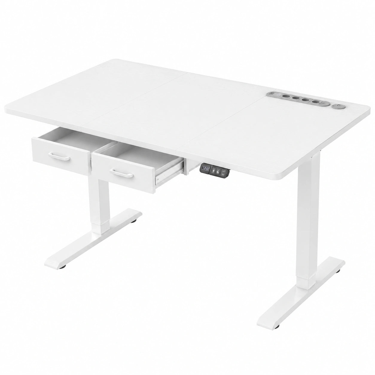 Scrivania Motorizzata Regolabile con Porte USB-C e Anti-Collisione, 120x80 cm, Bianco