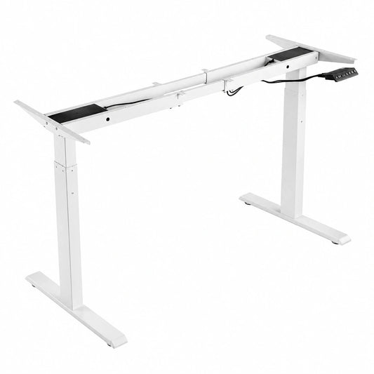 VEVOR Scrivania Regolabile in Altezza con Doppio Motore, 70-117 cm, 110-178 cm, Gambe Elettriche, Casa e Ufficio, Solo Struttura, Bianca