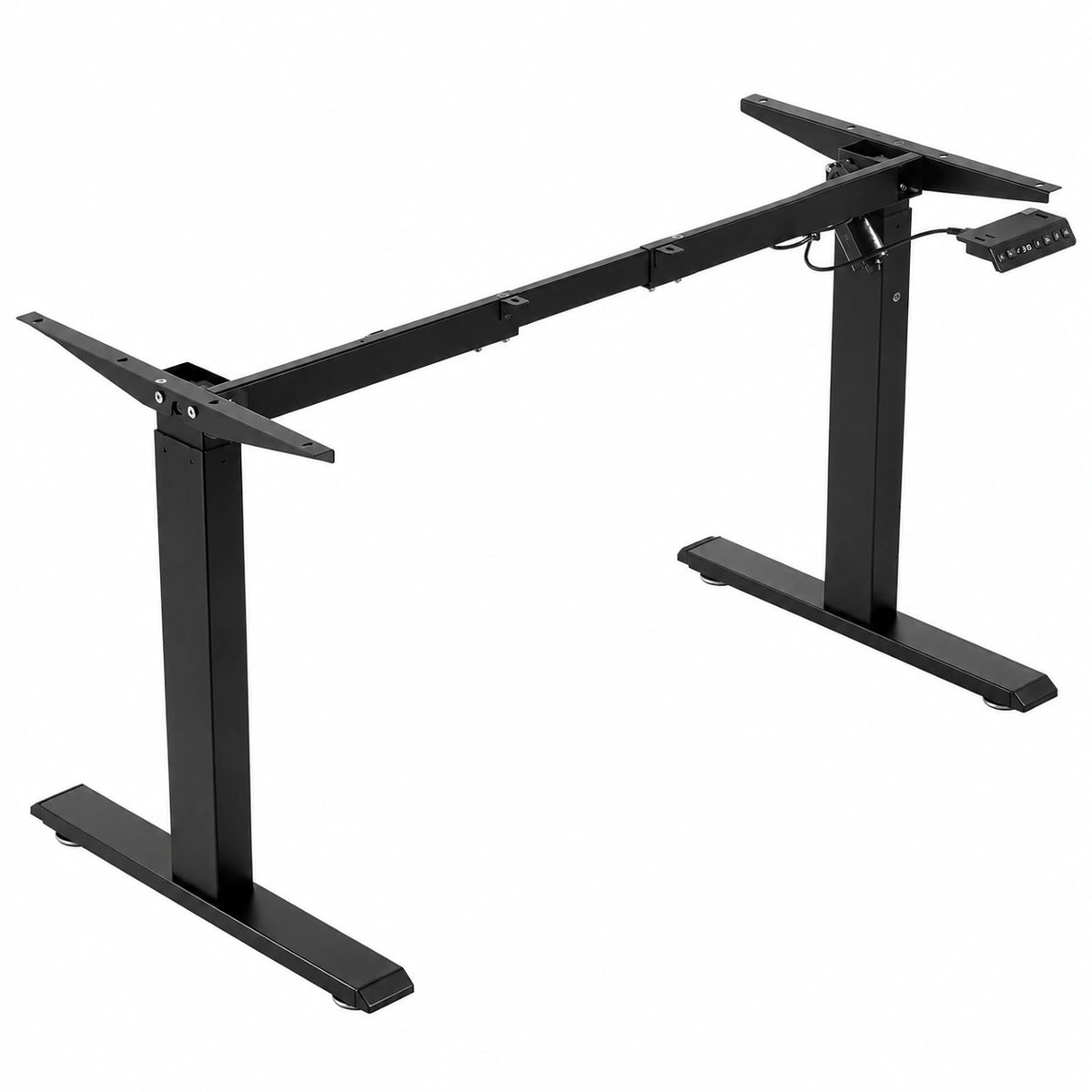 VEVOR Base Ergonomica Regolabile Elettrica per Scrivania, Altezza 70-117 cm, Lunghezza 90-135 cm, Struttura per Postazione Lavoro Nera