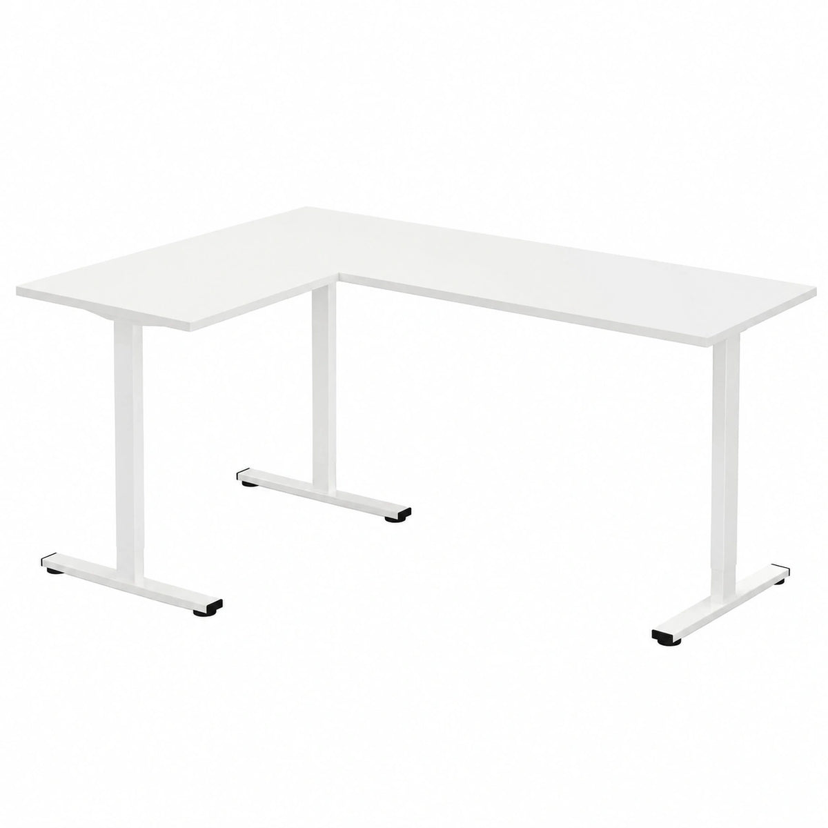 Scrivania Angolare Elettrica FLEXISPOT 180x120cm, Regolabile in Altezza con Pulsanti di Memoria e Sistema Anticollisione, Bianco