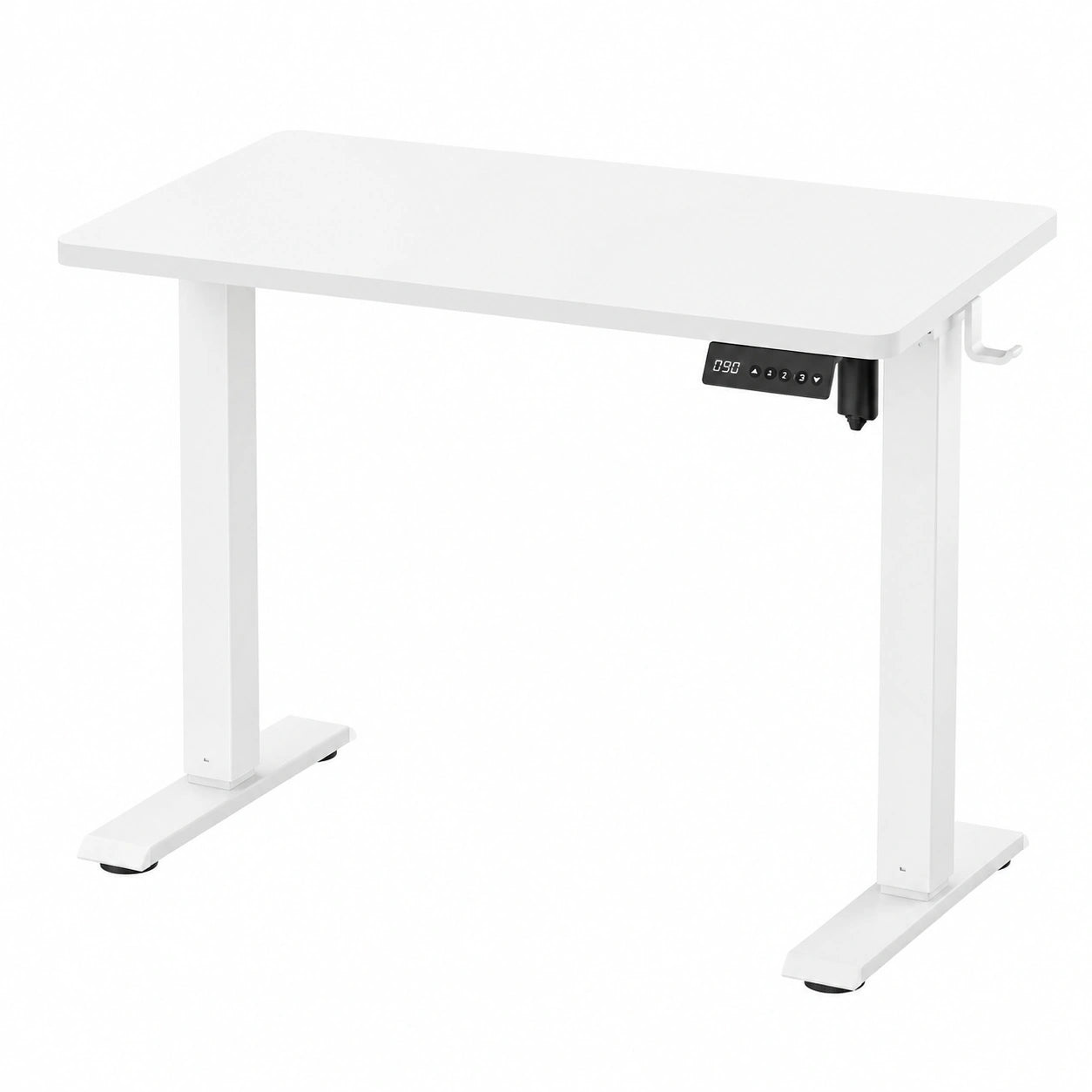 VASAGLE Scrivania Elettrica Regolabile, Scrivania per Computer con Altezza Memorizzabile, Promemoria Sedentarietà, 80x50 cm, Bianco