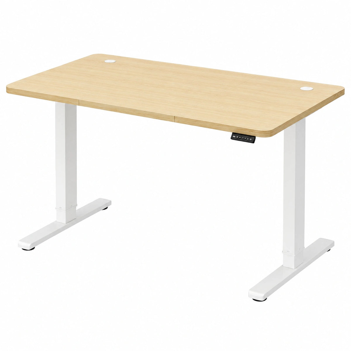 Scrivania Elettrica Regolabile Homall con USB e Gestione Cavi, 73-118 cm, Beige 120x60cm