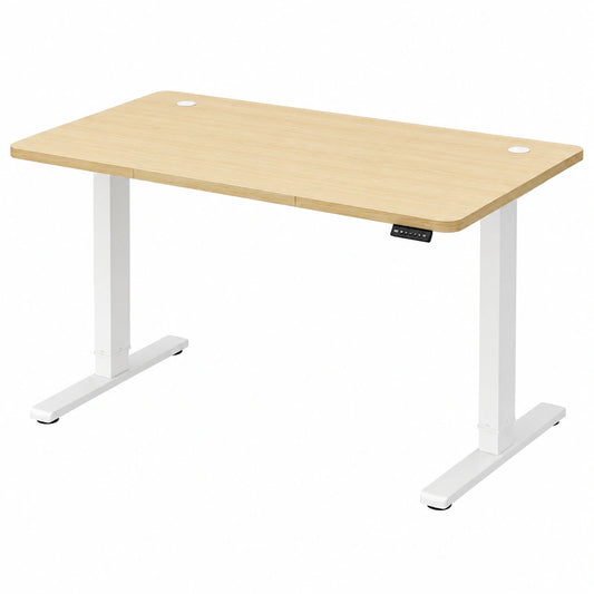 Scrivania Elettrica Regolabile Homall con USB e Gestione Cavi, 73-118 cm, Beige 120x60cm