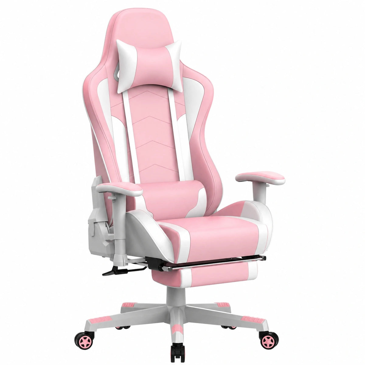 Sedia da Gaming GTPLAYER Rosa con Poggiapiedi e Audio Bluetooth, Ergonomica 150 kg
