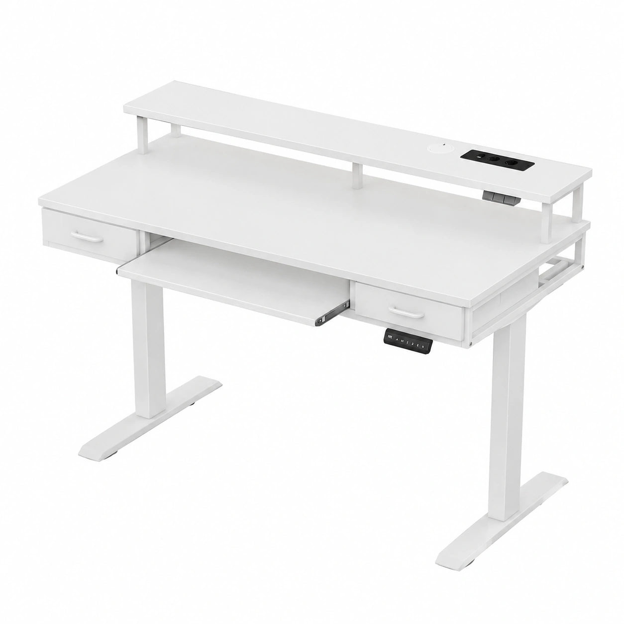 Scrivania Elettrica OffiGo con Altezza Regolabile e LED, 120 cm, Bianco