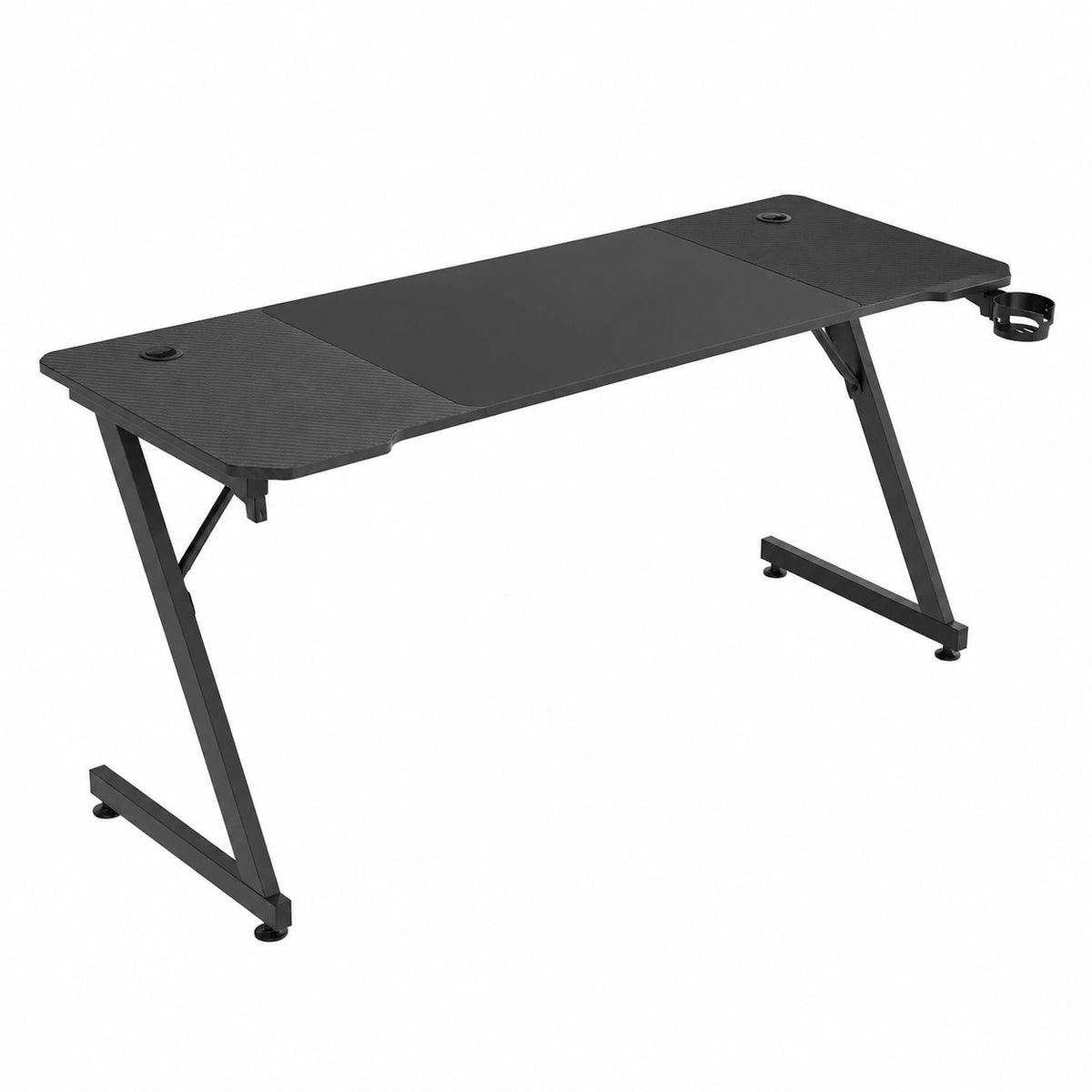 Scrivania da Gaming Ergonomica 160x60 cm in Fibra di Carbonio con Accessori