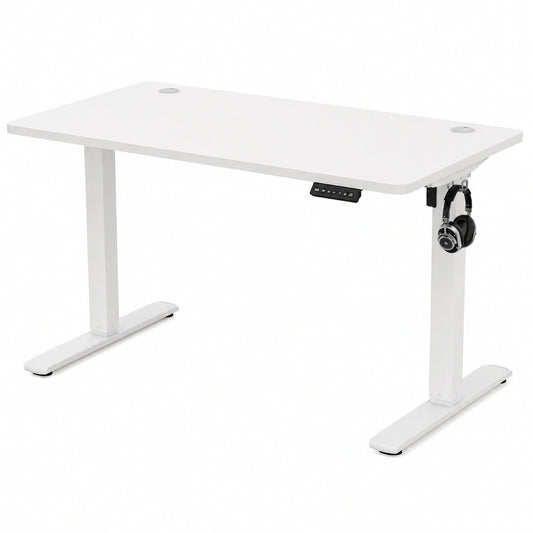 Scrivania Elettrica Regolabile con Memoria e USB, 160x70cm, Anti-Collisione, Bianca